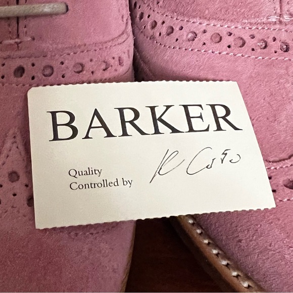 NWOT Barker Freya - Pink Suede Women Oxford  Brogue Shoe - Picture 13 of 15
